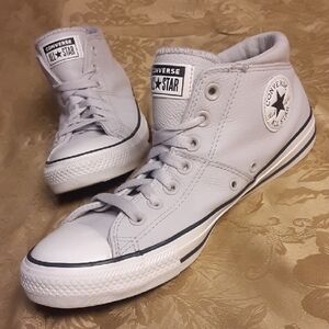 CONVERSE All Star Leather Light Gray Women's 9.5 Men's 7.5